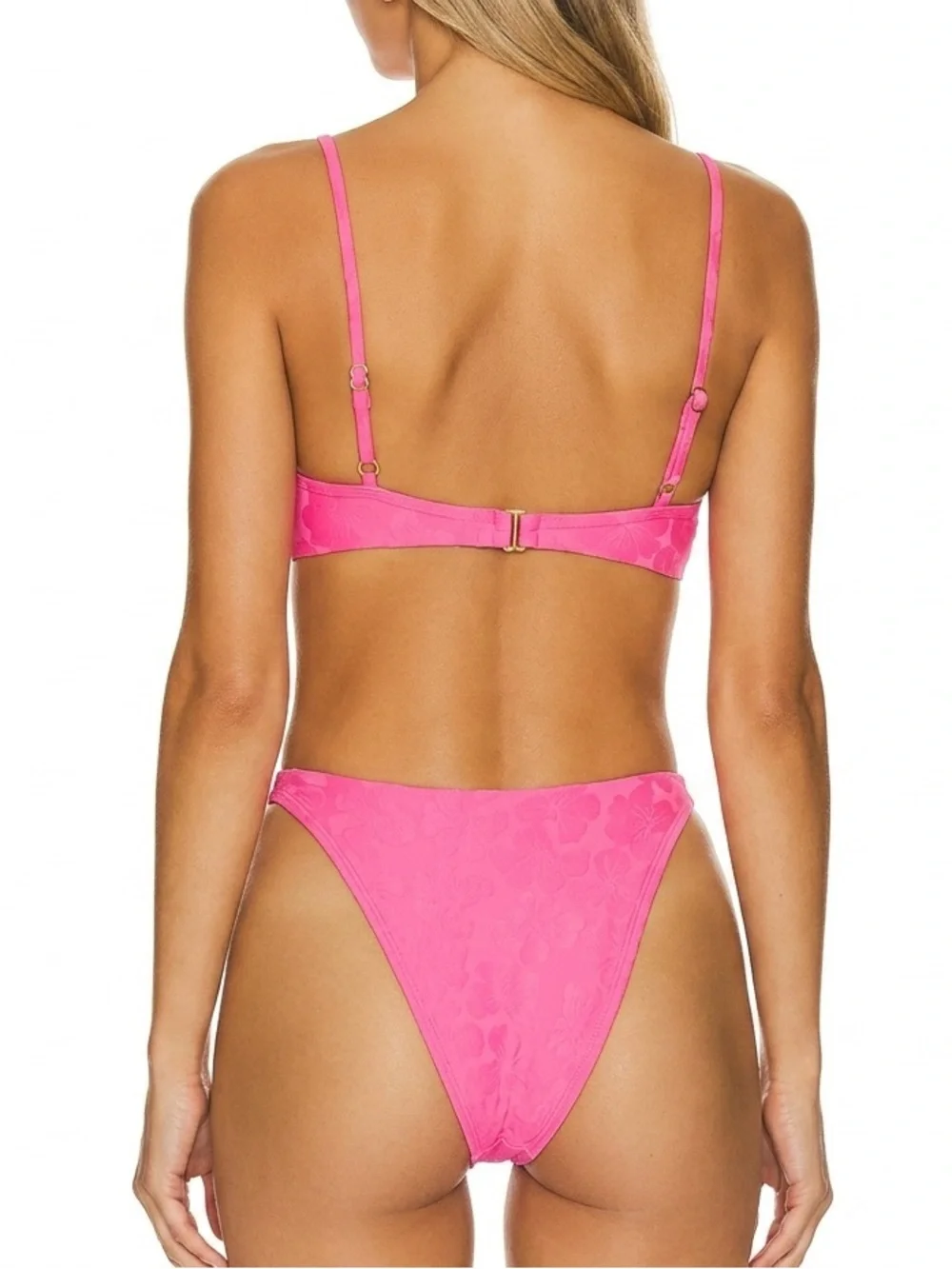 L*Space Bikini Set Peyton Top & Leilani Bottom Small Pink Floral Swim Resortwear
